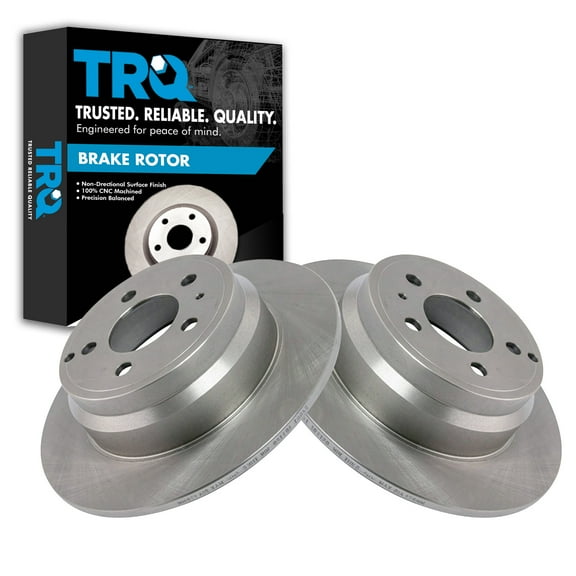 TRQ Rear Brake Rotors Set Solid Fits Select 1994-1997 Volvo 850 1998-2004 C70 1998-2000 S70 V70