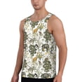 thumbnail image 2 of Gukieu Vintage Animals Palm Tree Print Men's Quick Dry Fitness Vest, Round Neck Sleeveless Fitness Bodybuilding Top-X-Large, 2 of 7