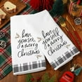 thumbnail image 4 of Merry Little Christmas Kitchen Towels 18 x 26 Inch White Black Plaid Dish Towel Rustic Absorbent Hand Drying Tea Towel for Xmas Winter Cooking Baking Bathroom Decor,2 Pcs, 4 of 6