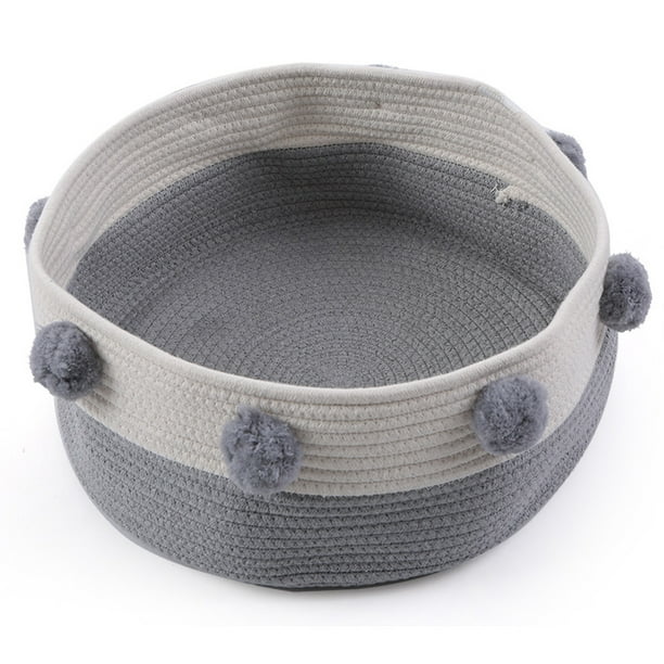 Amdohai Round Pet Bed Basket Nest Cotton Rope Bed Scratcher Round