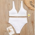 thumbnail image 4 of LoyisViDion Women'S Swimsuit Clearance Women'S Bikini Set Swimsuit Two Piece Filled Soild Swimwear Beachwear White M, 4 of 6