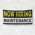 thumbnail image 4 of Now Hiring Maintenance 13 oz Heavy Duty Vinyl Banner Handyman Jobs Available Help Wanted Sign for Business Advertising Indoor/Outdoor Single-Sided with Metal Grommets (4x10 ft, Bk & Wh & Ye), 4 of 6