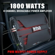 BOSS Audio Systems Phantom PF1800 1800W 4-Channel Car Amplifier, Class A-B, Mosfet Power Supply, 2-4 Ohm Stable, Black, 10.6 lbs