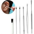 thumbnail image 2 of Casewin 6 Pcs/Set Stainless Steel Spiral Ear Pick Spoon Ear Wax Removal Cleaner Multifunction Portable Ear Pick Ear Care Beauty Tools, 2 of 8