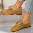 thumbnail image 3 of Women's Vintage Mary Jane Flats Winter Snow Boots with Fleece Lined Warm Suede Wide Feet Non Slip Low Heel Ankle Booties, 3 of 7