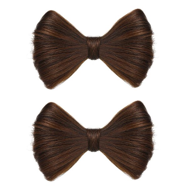 2 pinzas para peluca con lazo, pinzas para moños de pelo falsos, pinzas para extensiones de cabello, pinzas decorativas para peinar el cabello para mujeres y niñas (marrón claro)