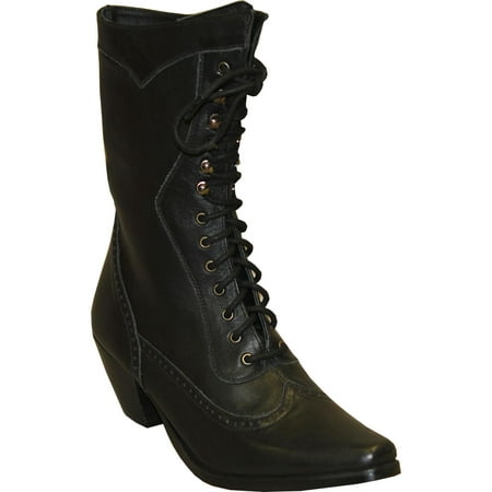 

Abilene Women s 8 Victorian Lace-Up Fashion Heel Snip Toe Boots Black Size 7 M (5010)