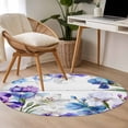 thumbnail image 4 of Round Rugs 4Ft, Spring Flowers Round Area Rug Washable Indoor Throw Carpet, Watercolor Garden Florals Wooden Grain Soft Non Slip Circle Rug for Kitchen Nursery Room Home Decor Aesthetic, 4 of 8