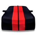 thumbnail image 5 of Black Car Cover, Universal Sun Rain Snow Protection, Indoor Cover Full Dust Protecton Black with Red Stripes, 5 of 6