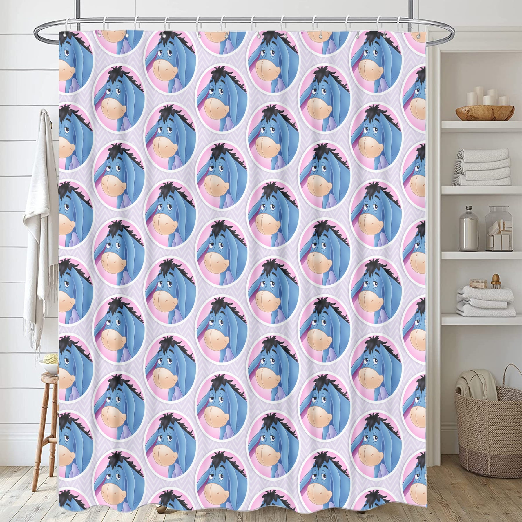 Winnie the Pooh Waterproof Shower Curtains Design 35x72 Inch Bathroom