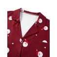 thumbnail image 6 of Seyurigaoka Family Matching Christmas Pajamas Outfit Santa Claus Pattern Long-Sleeve Tops + Straight-leg Pants + Pet Pajamas Holiday Christmas Sleepwear Set, 6 of 9