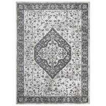 Pearl Heriz Ivory 5 ft. x 7 ft. Medallion Area Rug