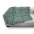 thumbnail image 3 of Underwater Soft Flannel Fleece Throw Blanket, Sea Waves Background with Sea Life Theme Creatures, Cozy Plush for Indoor and Outdoor Use, 50" x 70", Sage Green Slate Blue, by Ambesonne, 3 of 6