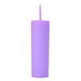 thumbnail image 4 of Double Layer Plastic Cup Frosted Rubber Paint Water Cup 16oz Straight Straw Cup, 4 of 4