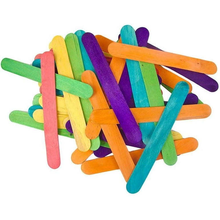 Trimming Shop Multicoloured Lollipop Sticks 5.9 inch, Wood Craft Sticks,  Lolly Sticks for Crafts, Coloured Popsicle Sticks, DIYArts Art Supplies 