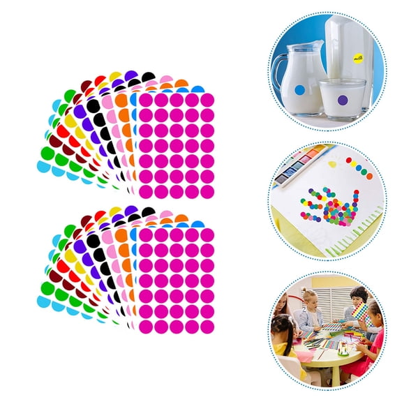 BESTOYARD Colored Circle Stickers Assorted Color Paper for Home Organization