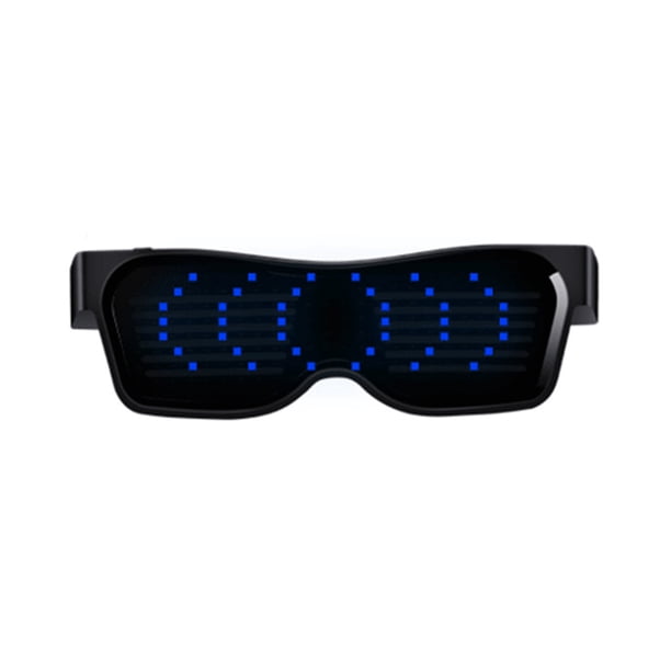 Gafas de luz LED recargables por USB Gafas BT Control de aplicaciones MABOTO Azul