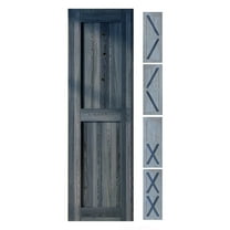 Homacer 5-in-1 Design 24'' W x 84'' H x 1-3/8'' D Solid Wood Barn Door, Finished and Unassembled, with Pre-drilled Holes for Easy Assemble and Pre-routed Groove, Interior Only (Navy)