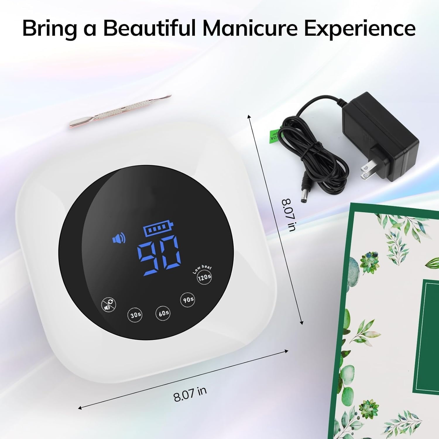 UV LED Nail Lamp, Cordless Nail Lamp 54W Rechargeable Nail Dryer Gel Polish Light with Large LCD Display, Professional Gel Curing Lamp with 4 Timer Setting Auto Sensor for Salon and Home