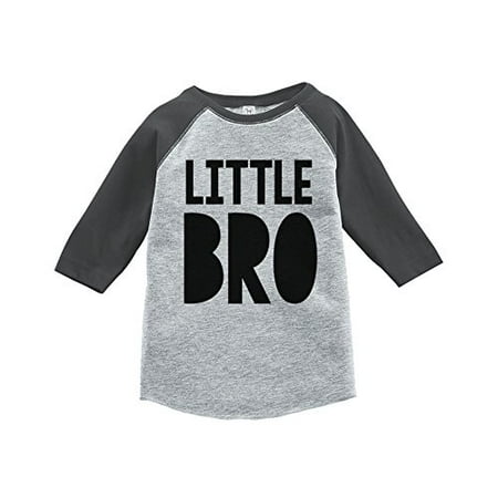 

7 ate 9 Apparel Boy s Little Brother Grey Baseball Tee