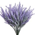 thumbnail image 2 of 12 racimos de flores artificiales de lavanda artificiales de plástico púrpura para el hogar, boda, cocina, jardín, patio, marco de ventana, mesa de oficina, centro de mesa, decoración interior y exterior Ormromra CZJJ-HQ17, 2 of 7