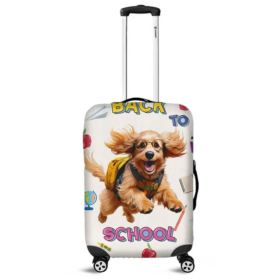 Back to School Cute Afghan Hound Travel Luggage Cover Dog Lover Suitcase Dust Protective Decor - 13010