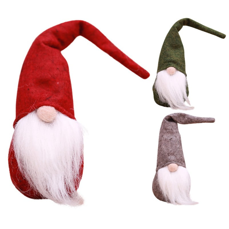 Classic Knit Hat with Feet 11.4 inches Costyleen Handmade Swedish Tomte Scandinavian Christmas Santa Gnome Plush Home Ornaments Table Decor Festival Decoration Xmas Gifts 2pc