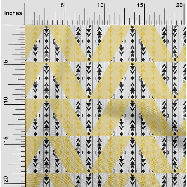 oneOone Viscose Jersey Fabric Stripe|Diamond & Triangle Geometric Decor Fabric Printed BTY 60 Inch Wide