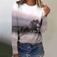 thumbnail image 1 of ICHUANYI Clearance Womens Round-Neck Print Long Sleeve Tops Printed Regular Blouse(White, XL) ICHUANYI WER2023081204065, 1 of 5