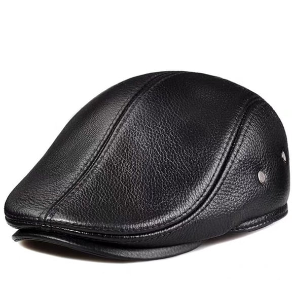 Men's Outdoor Leather Hat Winter Beret Warm Windproof Hat Dad Hat Casual Hat
