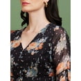 thumbnail image 4 of Globus Women Floral Print V-Neck Work Peplum Top, 4 of 5