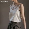 thumbnail image 2 of Camisola de satén con cuello en V para mujer, blusa holgada sin mangas con tirantes finos, 2 of 5