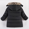 thumbnail image 4 of Zwiiyzr Kids Boys Faux top Collar Hooded Padded Coat Windproof Children Cute Trendy Solid Winter Hoodie Keep Warm Cotton Clothes Thick Coat Baby Winter Clothes Black, 4 of 9