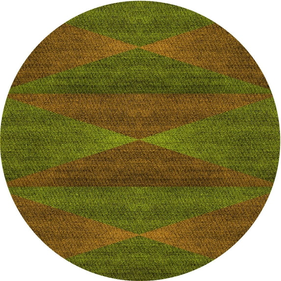 Ahgly Company Indoor Round Patterned Dark Golden Rod Brown Area Rugs, 5' Round