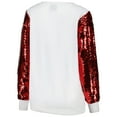 thumbnail image 3 of Women's Cuce White San Francisco 49ers Sequin Sleeve V-Neck Pullover Sweatshirt, 3 of 3