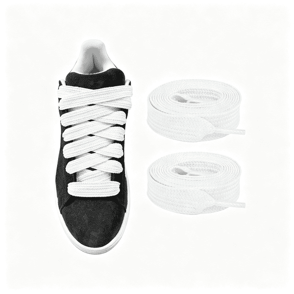 XIBUFE 16mm Thick Shoe Laces for Campus 00s Sneakers | 5/8" Wide, Polyester, Fat Flat Shoe Strings, Chunky Jumbo Replacement Shoelaces for Skate Sneakers