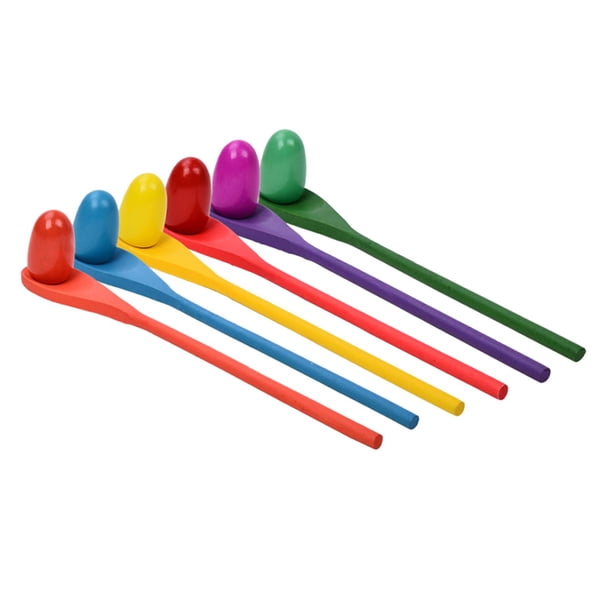 Juego de rompecabezas de regalo para fiesta de con cuchara de huevo de 6 piezas, juego de retransmisión de césped al aire libre para niños, ju