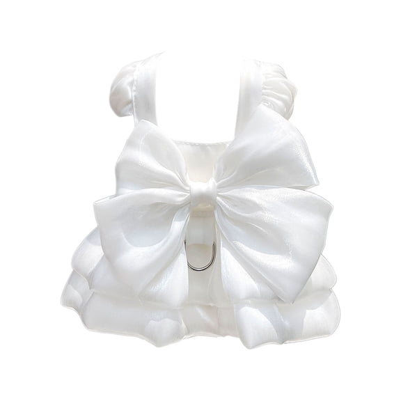 Pet Clothes Dog Dress for Small Dogs and Cats - Bow Design Wedding Outfit for Puppies Tutu Skirt Summer for Pet Girls Cute Doggy Dress