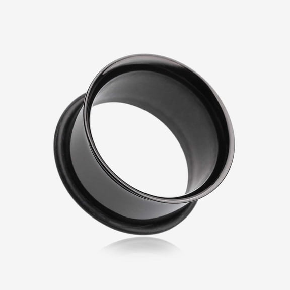 A Pair of Blackline Steel Single Flared Ear Gauge Tunnel Plug