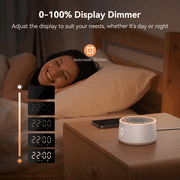 Dreamegg Sound Machine for Baby Adult Sleep, White Noise Alarm Clocks for Bedrooms Heavy Sleepers Travel, White