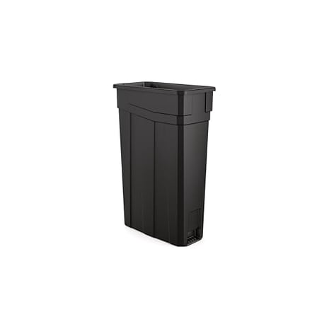 Suncast Commercial 23-Gallon Narrow Trash Can without Handles - Durable Garbage Can, Black