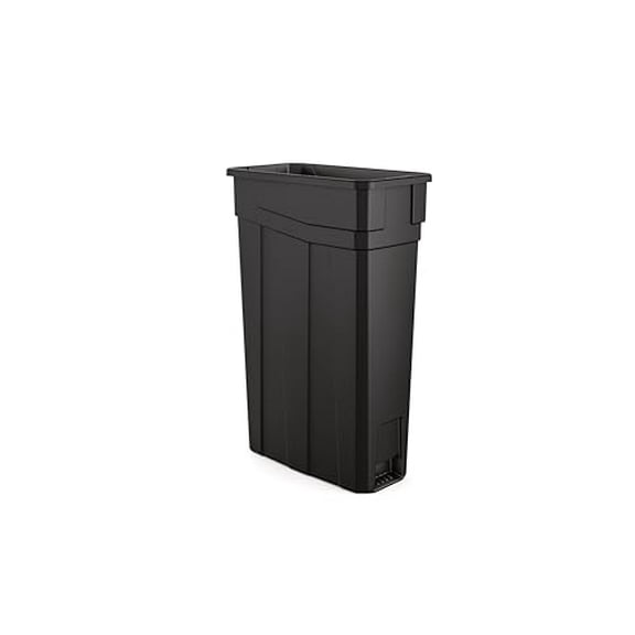 Suncast Commercial 23-Gallon Narrow Trash Can without Handles - Durable Garbage Can, Black