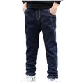 thumbnail image 2 of Boys Pants, Boy & Little Kids Stretch Fit Jeans Boys' Jeans Long Pants Handsome Children's Loose Pants Casual Outerwear Pants for Boys Size 3-8, 2 of 9