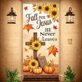 thumbnail image 6 of Autumn Theme Fall for Jesus Religious Banner Wooden Cross Sunflower Design for Church Decoration Event Worship, 6 of 9