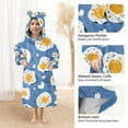thumbnail image 3 of FORMRS Wearable Blanket Hoodie with Sleeves for Kids Cozy Flannel Sweatshirt, Cute Fried Eggs, 3 of 7