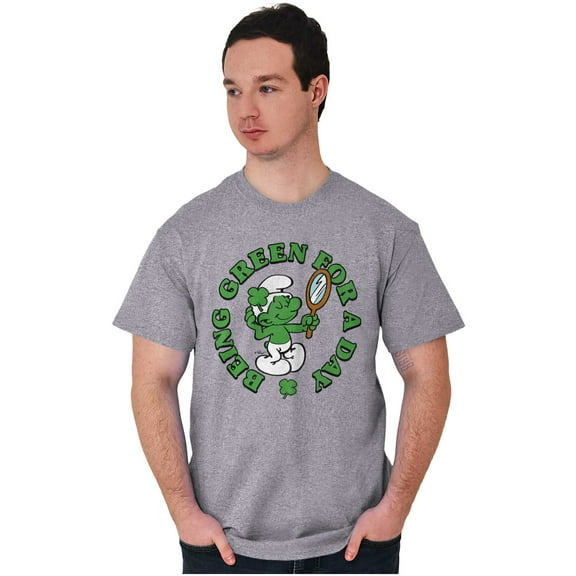 Vanity Smurf Green For St Paddys Day Men's Graphic T Shirt Tees Brisco Brands S