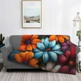thumbnail image 2 of Fuzoiu Colorful Blooming Flowers Print Flannel Blanket,Throw Blanket,Flannel Home Decor,Fleece Bed Blankets,Cozy Soft Blanket for Bed, Sofa, Camping, and Travel-80"x60", 2 of 6