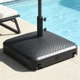 thumbnail image 3 of Abble 170 lbs Outdoor Cantilever Patio Umbrella Base Offset Umbrella Stand with Handle and Wheels for Garden Backyard Poolside in Black, 3 of 10