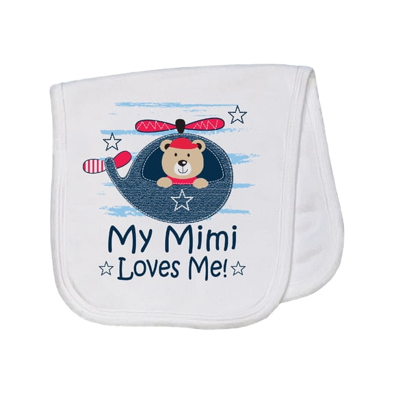 Inktastic Mimi Loves Me Grandson Boy Bear Baby Burp Cloth