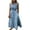 Blue, variant on Rutainlusire Sleeveless Dress for Summer for Women Women Casual Solid Sleeveless Frenulum Denim Jacket Jean Long Dresses